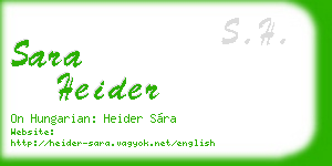 sara heider business card